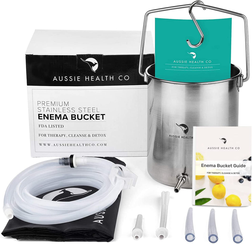 Premium-Purity™ Non-Toxic Stainless Steel Enema Bucket Kit